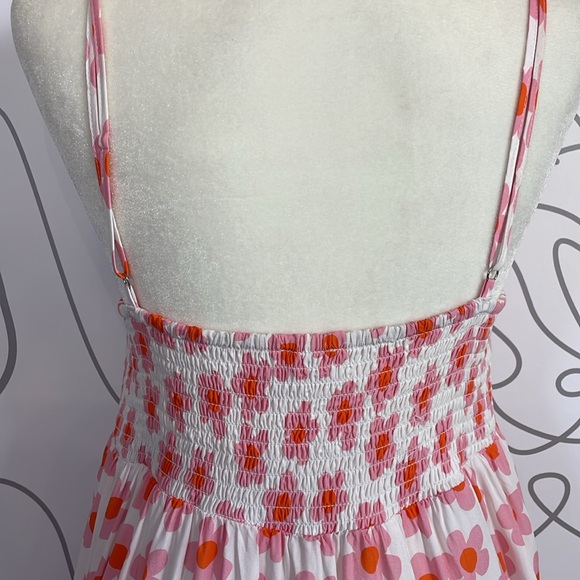 PINK LILY- Floral Print Smocked Back Mimi Dress size M - Picture 7 of 9